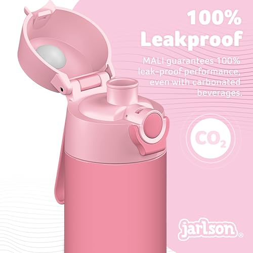Jarlson® Mali Children's Water Bottle, Thermal Stainless Steel Water Bottle, BPA-Free, Leak-Proof, Children's Bottle with Chug Lid, Bottle for School, Nursery (Pink, 18 oz) - color: Pink, size: 18 Ounces