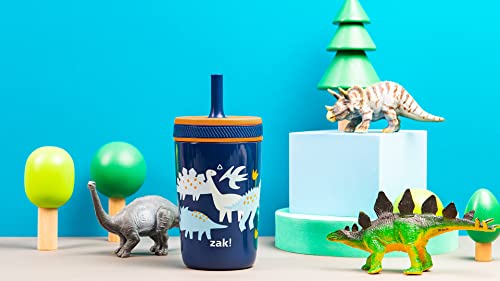 Zak Designs Kelso Toddler Cups For Travel or At Home, 12oz Vacuum Insulated Stainless Steel Sippy Cup With Leak-Proof Design is Perfect For Kids (Zaksaurus) - color: Dinosaur