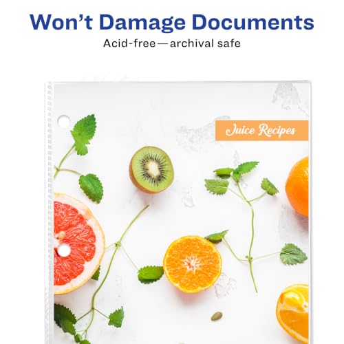 Avery Diamond Clear Page-Size Sheet Protectors, Pre-Punched for Use with Tab Dividers, Top Load, 50 Document Protectors (74203)