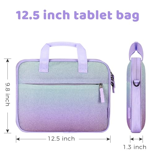 Choco Mocha Kids Tablet Sleeve Bag for Boys & Girls, (10-12.5Inch) - color: Glitter-purple 12.5inch, size: 12.5inch(12.5 x 9.8 x 1.3)