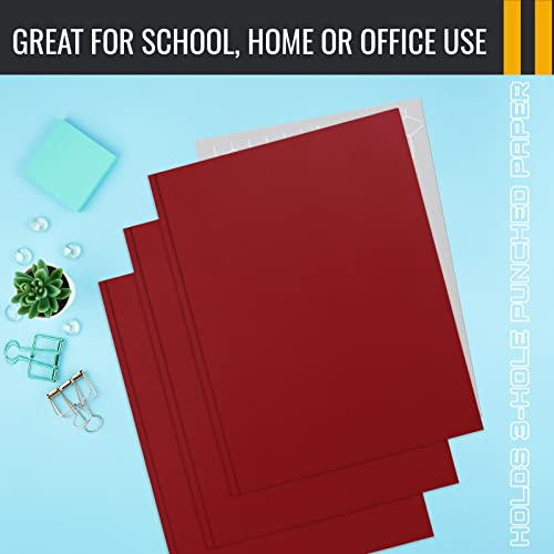 Better Office Products Plastic Folders, 50 Pack Red Paper Folders with Pockets & Folders with Prongs, Matte Texture, Letter Size, 3 Metal Prong Fastener Clips, Durable for Office, School, Filing - color: Red