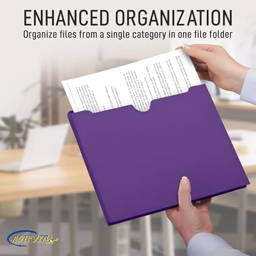 Purple File Jackets, 1 Inch Expansion, Letter Size, Reinforced Straight-Cut Tab, 6 Pack - color: Purple, style: 1 Inch Expansion