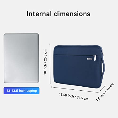 Voova Laptop Sleeve Case 13 13.6 Inch with Handle, 360°Protective Waterproof Slim Computer Bag Cover Compatible with MacBook Air 13 M1/M2/M3/M4 2020-2024, MacBook Pro 13, IPad Air/Pro 13, Blue - color: Blue, size: 12.6-13.6 Inch