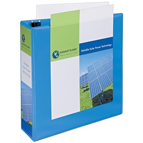 Avery Heavy-Duty View 3 Ring Binder, 3" One Touch Slant Rings, Holds 8.5" x 11" Paper, 1 Light Blue Binder (05601) (Pack of 4) - size: 3" (Pack of 4)