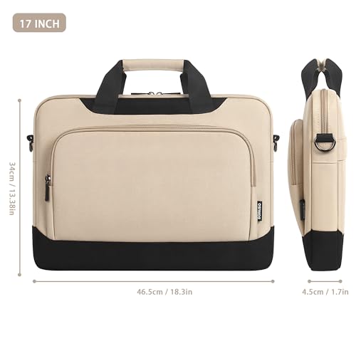 DOMISO 17-17.3 Inch Laptop Bag Large Capacity Laptop Shoulder Bag for Dell XPS/HP Pavilion 17/Lenovo Chromebook 317, Beige - color: Beige, size: 17 - 17.3 Inch