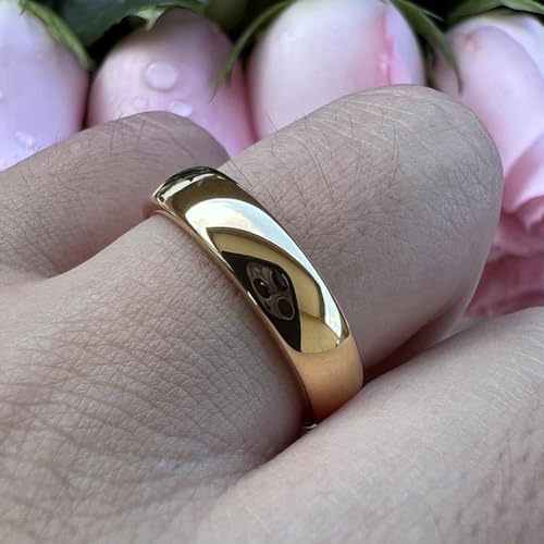 TUTISS 3mm 4mm 5mm 6mm 7mm 8mm 10mm Silver/Gold Tungsten Rings for Men Women Couple Fashion Jewelry Engagement Wedding Bands Domed Polished Comfort Fit - color: 6mm Gold Tungsten