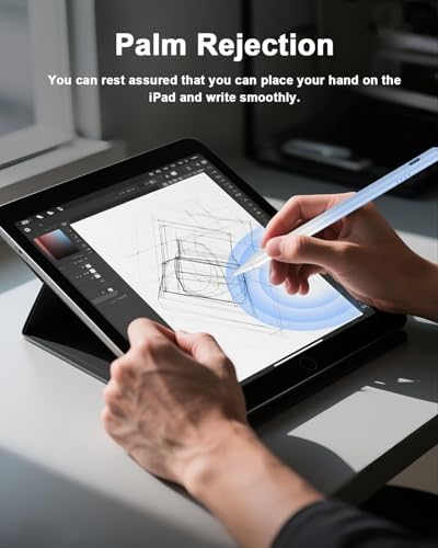 Stylus Pen for iPad 2018-2026, 2X Fast Charge Active Pencil with Palm Rejection, Compatible with Apple iPad 11(A16)/10/9/8/7/6, i-Pad Pro M4/12.9"/11", Air M3/M2/5/4/3, Mini 6/5-Gradient Blue - color: Gradient Blue