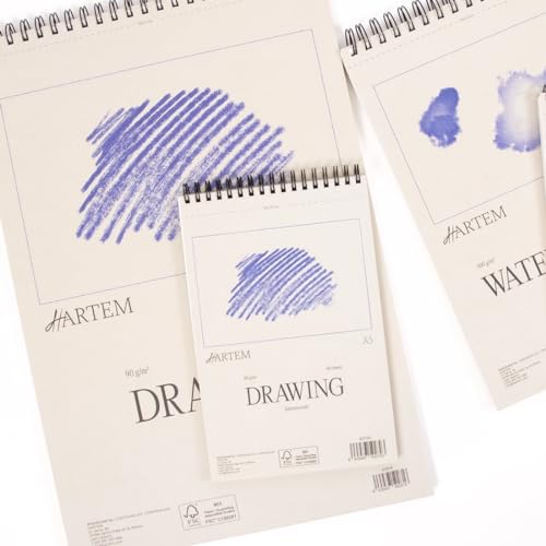 Hartem - A3 Sketch Book & 2B Graphite Pencil, Top Spiral Bound Sketch Pad, 100 Sheets, 60lb/90gsm Acid-Free Drawing Paper, Art Suppiles for Kids & Adults, Beginners & Professional Artists - size: A3 (11.7 × 16.5 in) + 2B Graphite Pencil