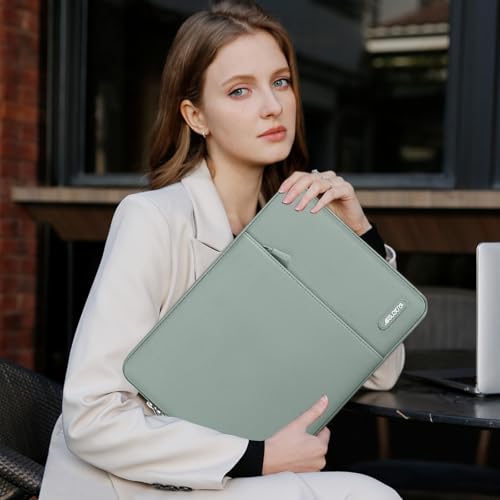 MOSISO Laptop Case 13.3 inch, 13-13.3 inch Laptop Sleeve Compatible with MacBook Air/Pro 13/Pro 14 M5 M4 M3 M2 M1, HP Dell ASUS Lenovo,Polyester Vertical Computer Sleeve Bag with Pocket, Antique Green - color: Antique Green, size: 13.3 inch