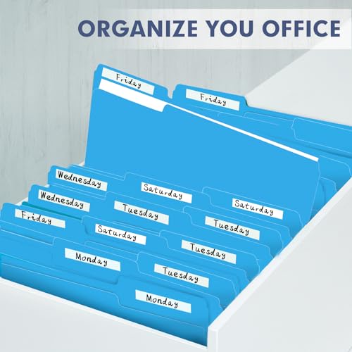 File Folder, PANDRI 120 Pack File Folder, 1/3 Cut Tab, Letter Size, Filing Folder for Office School Business, Blue - color: Blue
