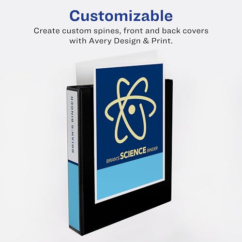 Avery Showcase Standard View 3 Ring Binder, 1.5" Slant Rings, 375-Sheet Capacity, 2.1 Inch Wide Spine,1 White Binder, Ideal for Lightweight Organization and Occasional Referencing (19651) (Pack of 2) - size: 1.5" (Pack of 2)