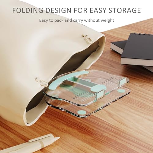 360 Degree Rotating Mobile Tablet Stand, Adjustable Tablet Holder-Adjustable Foldable Desktop Table Holder Base,Multi-Angle, Non-Slip Silicone Base,Portable iPad Stand for Desk - color: Green