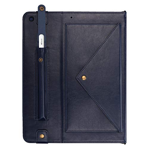 Lightweight Folio Stand Crossbody Wallet Case for iPad Mini 7.9" Series, iPad Mini 4/5 - Soft Protective Cover with Pencil Holder, Hand & Shoulder Straps, Navy - color: 01 Navy, size: iPad Mini 5/4/3/2/1 7.9"