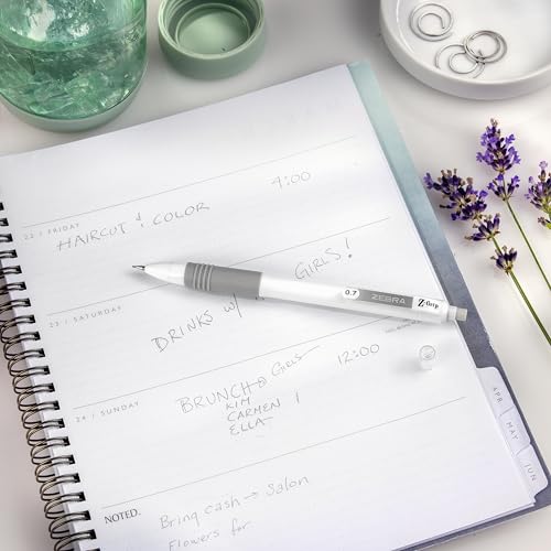 Zebra Pen Z-Grip Mechanical Pencil, 0.7mm #2, White Opaque Barrels, 12-Pack | Latex-Free Grip, Smooth Writing, Comes Pre-Loaded with Lead and Eraser, Refillable, Ideal for School Supplies (50400) - color: White