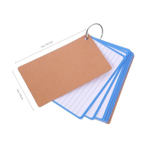 OSALADI Lined Flash Cards of Blank Index Cards with Binder Rings Water Resistant for DIY Notes Home Office School Use Easy to Carry