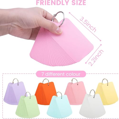 Flash Cards Bundle – 250PCS with Rings (2.2 x 3.5 Inch) + 1500PCS Bulk Cards for Studying, Note-Taking, Vocabulary, Memory, Exam Prep, School, Office & Home
