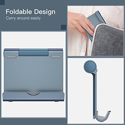 JETech Foldable Tablet Stand for 4-11" Tablets and Phones, Grey | Adjustable Portable Desktop Holder, Foldable Dock for iPad/iPad Pro/Air/Mini, Galaxy Tab A8/A7 Lite/A7/S8/S7, Kindle, etc - color: Grey
