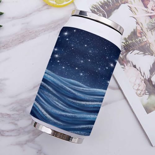 Cosmos 14oz Stainless Steel Tumbler with Lid & Straw-Double Wall Vacuum Insulated Travel Mug Fantasy Stars Sky Water Bottle Coffee Beverage Drinks Cup - size: 14 Ounces