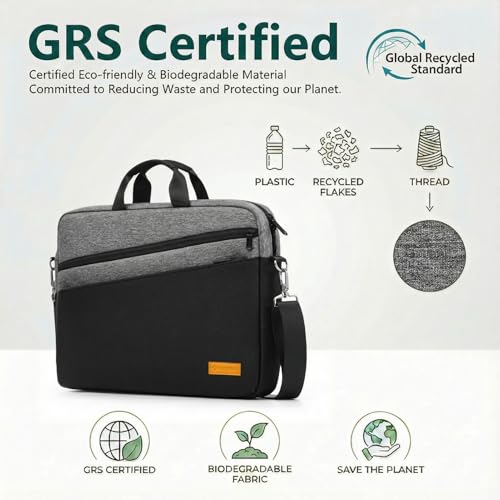 bagasin 17 17.3 inch Laptop Computer PC Shoulder Bag Carrying Case, Water-Repellent Fabric Briefcase, Lightweight Toploader, Business Casual or School - color: Grey, size: 17-17.3