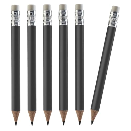 TH Golf Wood-Cased #2 Mini Pencils With Eraser, Pre-sharpened, HB Lead Bulk Box, 200 Count (Black) - color: Black