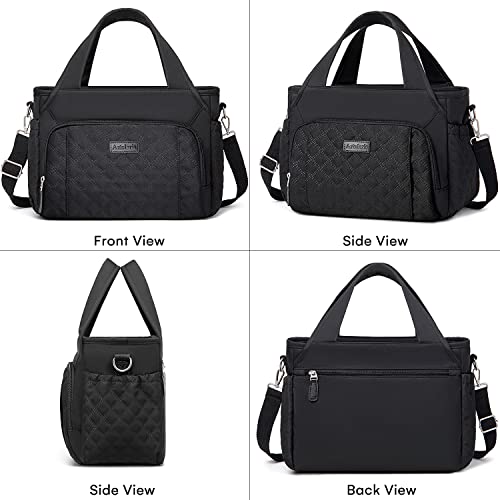 Artelaris Insulated Lunch Bag for Women,Leak-Proof Cooler Lunch Box, Cooling Tote for Adult,with 7 Pockets,Adjustable Strap(15 Liters) - color: A.Black