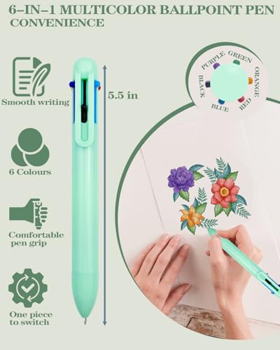 JIZHIYUAN 54PCS Aesthetic Office Supplies with Large Pencil Case,12 Pastel Highlighters,5 Black & 6 Color Ink Gel Pens, 6-in-1 Ballpoint Pen,5 Mechanical Pencils 0.5-2.0mm Stationary Set(Green) - color: Green