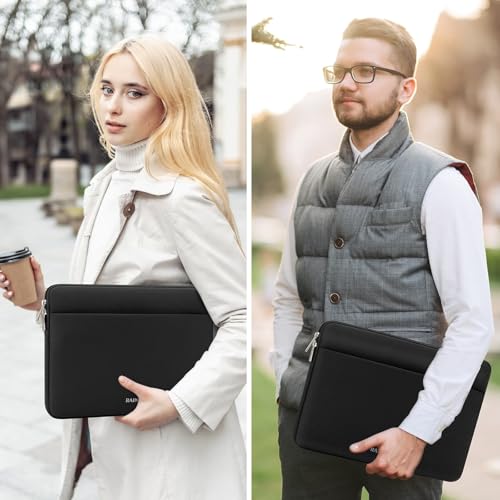 RAINYEAR Laptop Sleeve Case 13.3 Inch, Protective Portable Case with Front Pocket, Briefcase Handbag Laptop Bag Compatible with 13.3-14 Inch Laptop PC, 14 Inch MacBook Pro M5 M4 M3 M2 M1, Black - color: Black, size: 13.3-14 inch