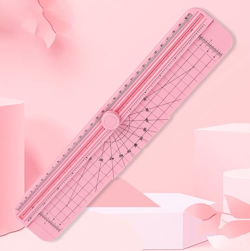 Precise Mini Paper Cutter Portable Small Trimmer for Craft Journal Kids Adults, 5 Sheets Cutting Capacity, Enhanced Safety Design for Home Office Use (Pink) - color: Pink