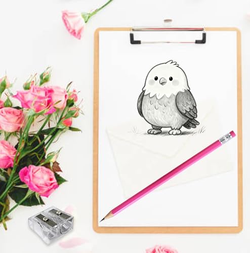 Adhere 25pcs Woodcase Pencils with Eraser Premium Pre-Sharpened Hexagon Graphite 2B pencils ideal for home, office writing including a Free Sharpener(Pink・25pcs) - color: Pink・25pcs