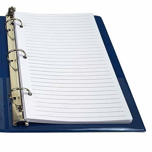Half Letter Lined Paper, 3-Hole Punched, 250 Sheets/500 Pages, 100 GSM, Line Paper Binder Refill, 5.5 in. x 8.5 in., fits in Half Letter 3-Ring Binders, Mini Binder Refill Inserts - size: 250 Sheets/500 Pages