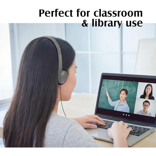 Flutesan 20 Pack Headphones Bulk Libraries Wired on Ear Headphones Over The Head Earphones for Boys Girls Adults(Gray) - color: Gray
