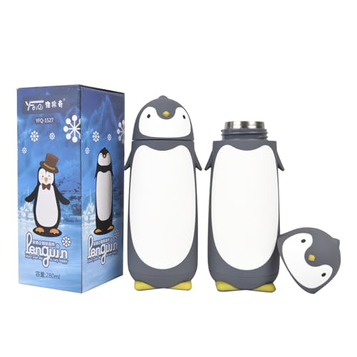 Penguin Insulated Water Bottle - Stainless Steel Vacuum Double Walled Bottle Flask Travel Mug for Kids, Students, 9.6oz, Grey - color: Gray