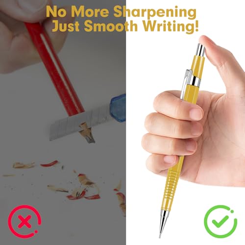 8 PCS Metal Mechanical Pencil,Durable 0.9mm Drafting Pencil,Comes With 8 PCS of 9 mm lead pencil refills, Pencils Mechanical For Writing,Drawing & Gifting