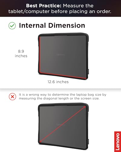 Lenovo Basic Laptop Sleeve 11 Inch Notebook/Tablet Compatible with MacBook Air/Pro Neoprene Material - Soft Fleece Lining - Zippered Top Opening - Black - size: 11 inch