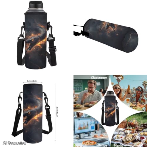 Black Snake Backpack for Kids Backpacks for Girls with Lunch Box and Water Bottle Carrier Pencil Case 4PCS Set Boys Bookbag 10-12 17 inch School Bag to Store Pens,Crayon Box,Snacks, Toys - color: Black Snake