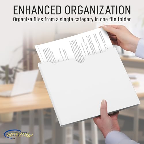 White File Jackets, 1 Inch Expansion, Letter Size, Reinforced Straight-Cut Tab, 6 Pack - color: White, style: 1 Inch Expansion