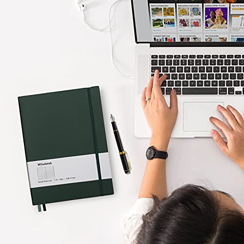 B5 College Ruled Notebooks - 2 Pack B5 Large Journal Notebooks with 376 Numbered Pages,100gsm Thick Lined Paper,Soft PU Leather Cover,7.6 X 10 inch(GREEN) - color: Green