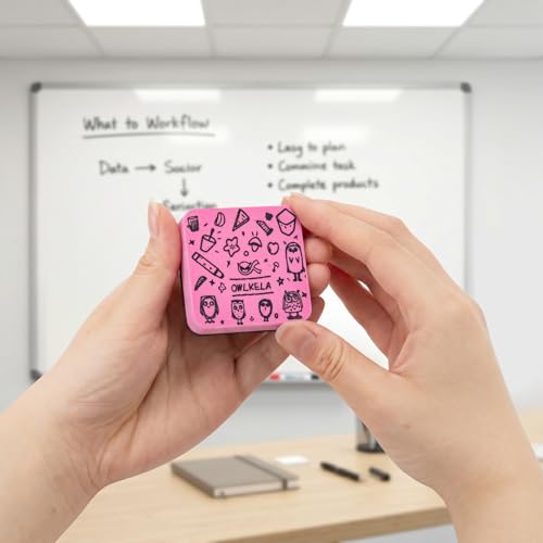 OWLKELA 30Pcs Dry Erase Erasers, Magnetic Whiteboard Eraser, Mini Whiteboard Cleaning Pads for Classroom, Office and Home, Pink - color: Pink, size: 30 Pcs