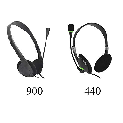 CALIDAKA USB Headset with Microphone, Lightweight PC Headphones for Business, Online Courses, Skype Chat, Call Center, Gaming, Noise Reduction