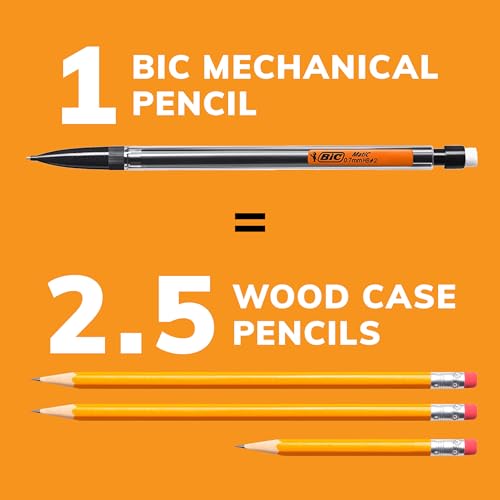 BIC Xtra-Smooth Mechanical Pencils with Erasers, Medium Point (0.7mm), 5-Count Pack, Bulk Mechanical Pencils for School or Office Supplies - size: 5 Count (Pack of 1), style: Medium