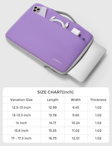 DOMISO 14 inch Laptop Case Sleeve Protective Cover Compatible with 15 inch MacBook Air M4 M3 M2,MacBook Pro,14-15 inch HP Dell ASUS Lenovo Chromebook,Waterproof Computer Cases Bag with Handle,Purple - color: Purple, size: 15" for Macbook Air