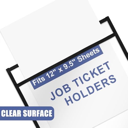 Job Ticket Holders 9x12, 30 Pack Sheet Protectors Plastic Paper Sleeves | Heavy Duty 8.5 x 11 Clear Document Protectors Dry Erase Pocket Sleeves for Shop Office Classroom Home School, Black - size: 9 x 12, style: 30 pack