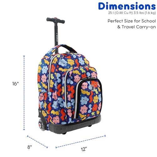 J World Lollipop Kids Rolling Backpack & Lunch Bag Set for Elementary School. Carry-On Suitcase with Wheels, Baby Cloud - color: Baby Cloud