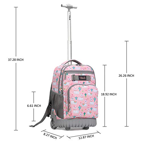 Tilami Rolling Backpack 18 inch Wheeled Laptop Backpack School College Student Travel Trip Boys and Girls, Alpaca - color: Alpaca