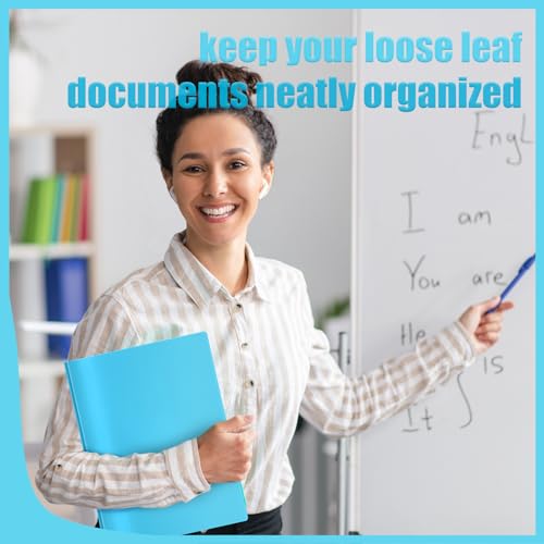 Yeaqee 60 Pcs Plastic Folders with Pockets and Prongs Plastic Folder 2 Pockets 3 Prongs with Card Slot for Office, School for Students, Teachers, Office Workers (Light Blue) - color: Light Blue