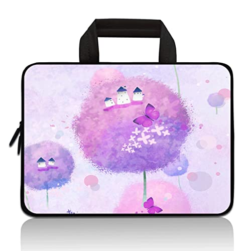 11 11.6 12 12.1 12.5 inch Laptop Carrying Bag Chromebook Case Notebook Ultrabook Bag Tablet Neoprene Sleeve (Purple Dandelion) - color: Purple Dandelion