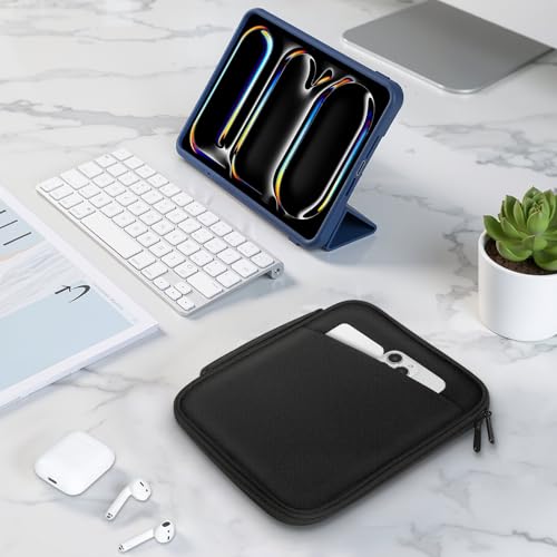 MoKo 7-8 Inch Padded Tablet Sleeve Protective Carrying Case for iPad mini (A17 Pro) 8.3" 2024, iPad mini 6/5/4/3/2th, 7" eReader, Tablet Bag with Handle, Black - color: Black, size: 7-8 Inch