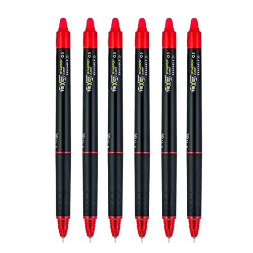 PILOT FriXion Synergy Clicker Retractable & Erasable Gel Ink Pens, 0.5mm Extra Fine Point, Red Ink, 6-pack - color: Red