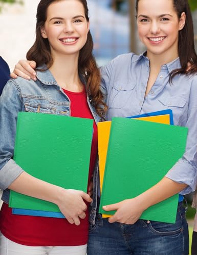 SUNEE 2 Pocket Folders with Prongs (25 Pack, Green), Paper Folders with 2 Pockets and 3 Prongs Fit Letter Size Paper, Folders with Prongs for School Office Home Business - color: Green