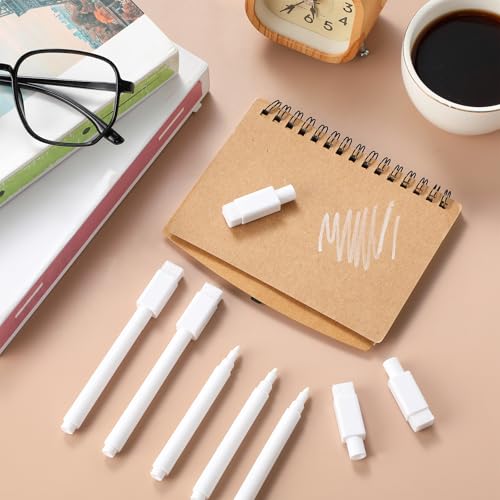 200 Pcs White Dry Erase Markers Pens Dry Erase Marker with Eraser Cap White Chalk Markers Pens Fine Point Tip Erases Marker Bulk Low Odor Blackboard Marking Pen for Office School Home